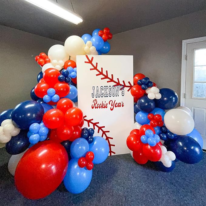 Red Blue White Balloons, 60 Pcs 12 Inches Red White Blue Balloon Set, Blue and Red Party Balloons for Boys Kids Birthday Shower Graduation Party Decorations
