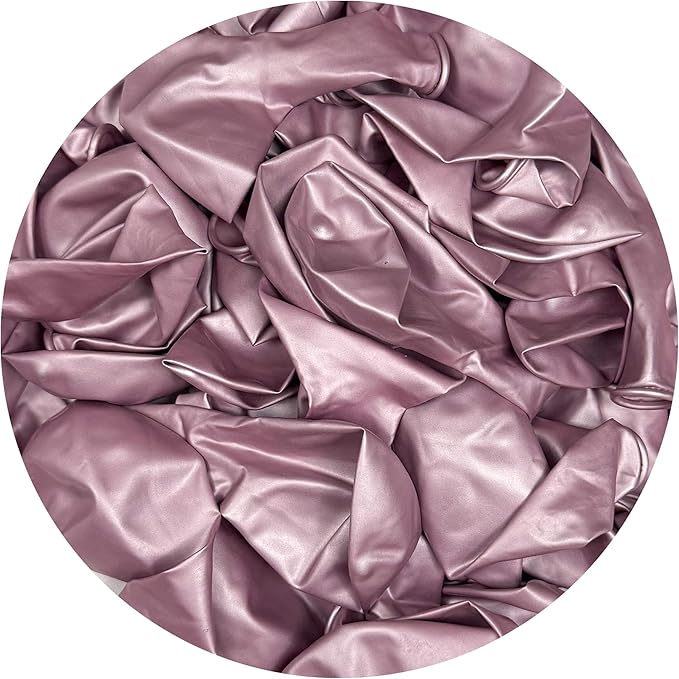 Metallic Pink Balloons 100 Pack, 12 Inch Chrome Pink Balloons For Birthdays, Weddings, Baby Showers, Holidays