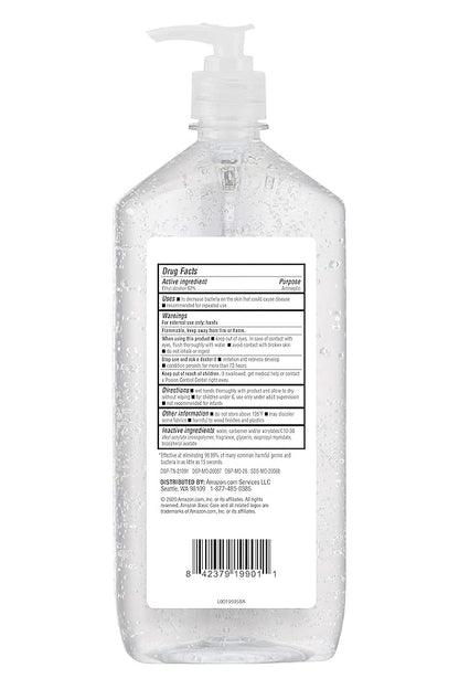 Amazon Basic Care - Original Hand Sanitizer 62%, 34 fl oz (Pack of 4)