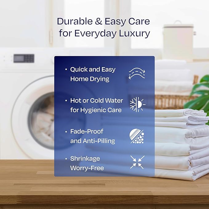 California Design Den Deep Pocket King Sheet Set - Luxury 1000 Thread Count Sateen, Thick and Natural 100% Cotton Cooling Sheets, Soft, Breathable and Durable Bedding Set - Light Grey