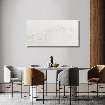 Yuaxker Ocean Wall Art White Abstract Wave Wall Decor Wall Hanging Decor Artwork for Living Room Bedroom Dining Room Office Home Decor 20x40 Inch