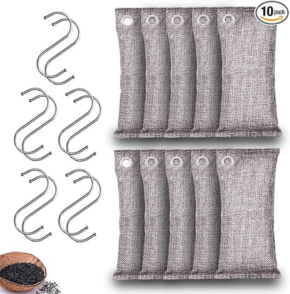 Activated Charcoal Odor Absorber, Odor Eliminator for Strong Odor,Coconut Shell Charcoal Air Purifying Bags for Home Car Closet Pet, Smoke Room Deodorizer