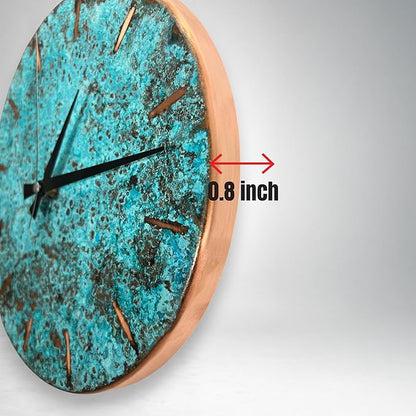Handmade Copper Wall Clock Artisan Touch in Every Piece - Tree of Time Wall Decor Clock for Living Room, Office, Kitchen & Bedroom (Pure Copper, 17.7)