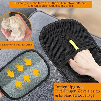 Pet Hair Removal Glove for Dogs & Cats,Reusable Electrostatic Pet Hair Remover Gloves,Magic Brush Pet Hair Removal Tool for Furniture,Couch,Car Seats,Clothing(2Pcs)