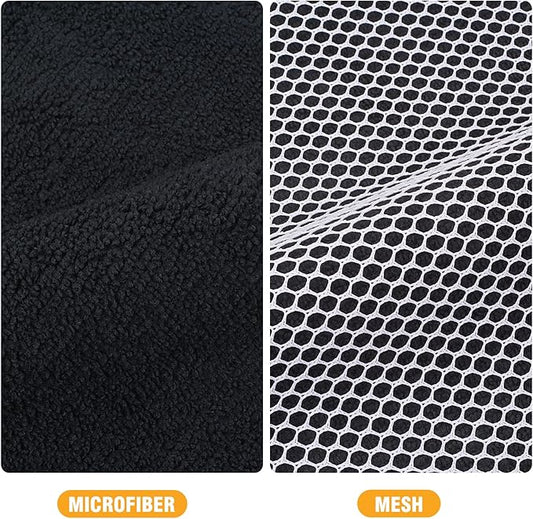 KinHwa Kitchen Washcloths for Dishes Absorbent Microfiber Dish Cloths Quick Dry Dish Rags with Poly Scour Scrub Side Ideal for Kitchen Cleaning (Black, 12inchx12inch 18 Pack)