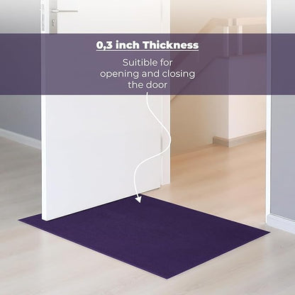 Cotton Paradise 100% Cotton Non Slip Bath Mats for Bathroom, 17x24 inch Soft Absorbent Quick Dry Machine Washable Floor Bath Mat, Purple