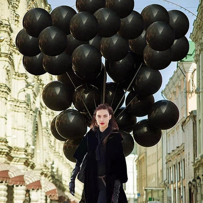 Black Balloons for Halloween Decoration 12inch 100pcs Black Latex Balloons for Brthday Party Decoration