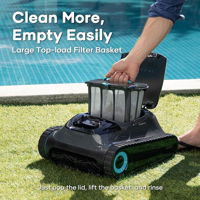 Aiper Scuba S1 Robotic Pool Cleaner – 4500GPH Suction, Wall & Waterline Cleaning, 4 Modes, Smart Wavepath Navigation, 150-Min Runtime, Pool Vacuum for Inground Pools