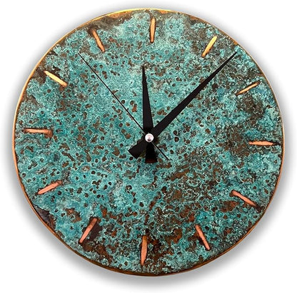 Handmade Copper Wall Clock Artisan Touch in Every Piece - Tree of Time Wall Decor Clock for Living Room, Office, Kitchen & Bedroom (Pure Copper, 11)