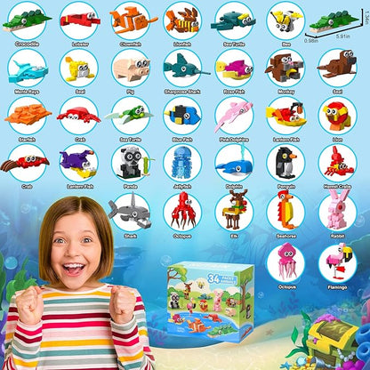 961PCS 8 Pack Party Favors for Kids Building Set,Mini Animals Building Kit Toys,Goodie Bags Stuffers,Christmas Birthday Easter Gifts Ages 6+