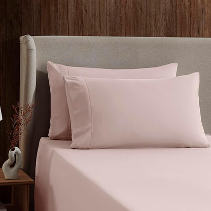 Nestl Queen Sheet Set - Luxury 1800 Ultra-Soft Microfiber Bed Sheets - Double Brushed - Deep Pockets - Easy Fit - 4 Piece Set - Bedding Sheets & Pillowcases (Queen, Peach Beige)