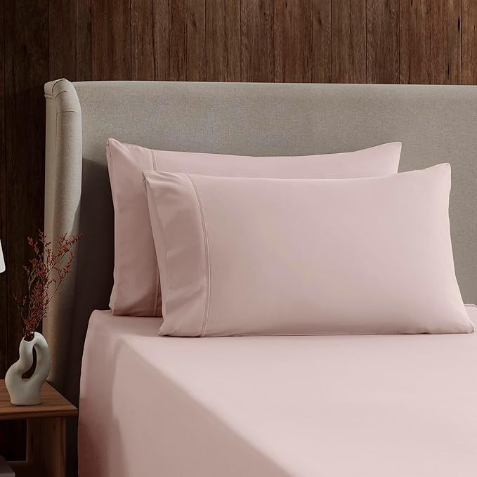 Nestl Full XL Sheet Set - Luxury 1800 Ultra-Soft Microfiber Full Extra Long Bed Sheets - Double Brushed - Deep Pockets - Easy Fit - 4 Piece Set - Bedding Sheets & Pillowcases (Full XL, Peach Beige)
