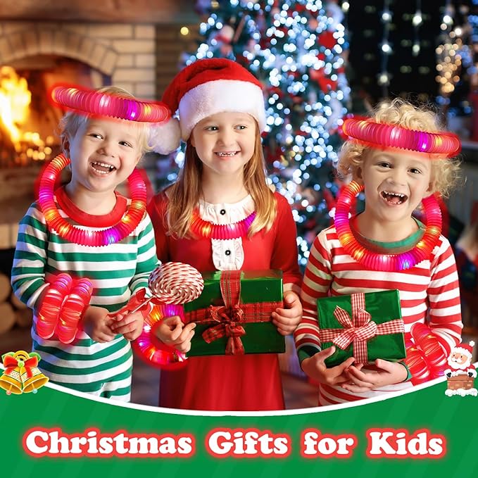 24 PCS Red Glow Sticks Party Favors for Kids, LED Light Up Necklaces Bracelets Accessories for Toddlers, Glow Birthday Valentines Day Mardi Gras Party Supplies Decorations for Boys Girls