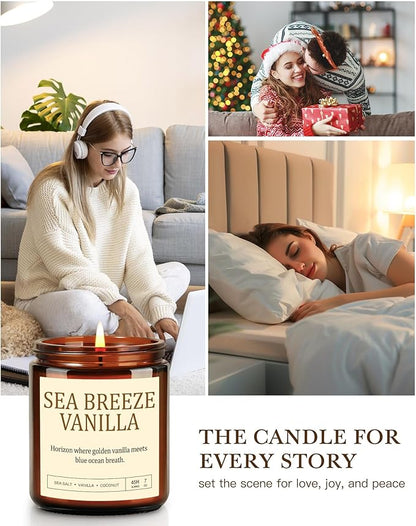 4 Pack Scented Candles for Home Scented: 28oz Soy Candles for Women, Up to 200H Burning, Aromatherapy Candle Set, Jar Candle Gift Set for Birthday Christmas, Scents of Sage/Vanilla/Lavender/Eucalyptus