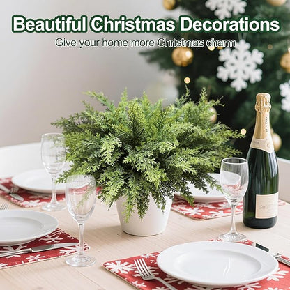 12PCS Cedar Branches for Christmas Decorations, Christmas Artificial Cedar Branches Decor Indoor