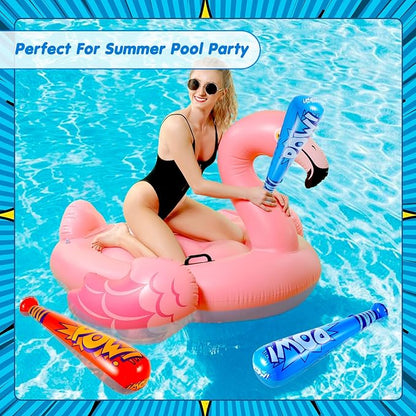 Seematn 12 Pcs Pow Inflatable Baseball Bats 17 Inch Inflatable Blow up Bats for Kids Carnival Game Prizes Bulk Baseball Party Favors Carnival Hero Sports Prizes (Dark Blue,Red)