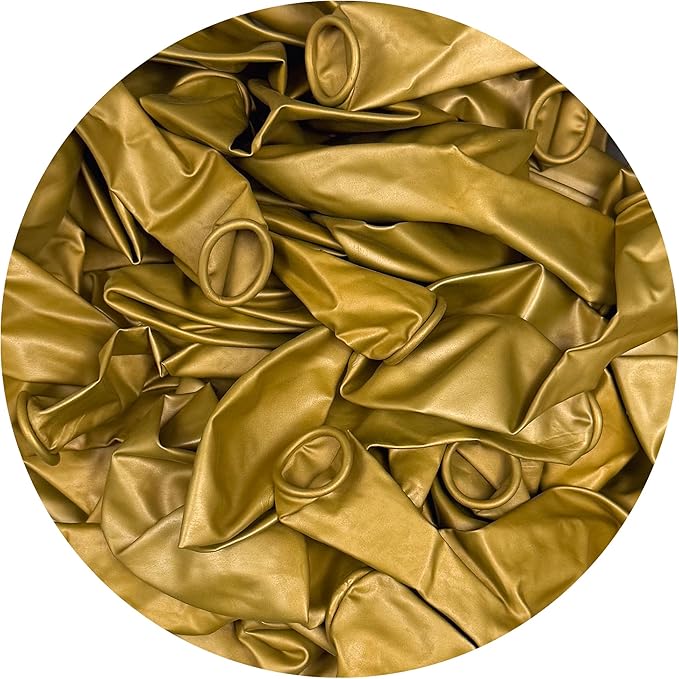 Gold Balloons 50 Pack, 12 Inch Gold Chrome Latex Balloons For Birthdays, Weddings, Baby Showers, Holidays