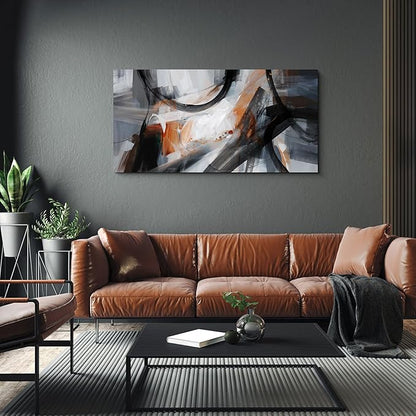 KLAKLA Large Wall Art - Abstract Canvas Wall Decor Modern Print Picture Artwork for Living Room Office Bedroom Home Decor - 48x24 Inches