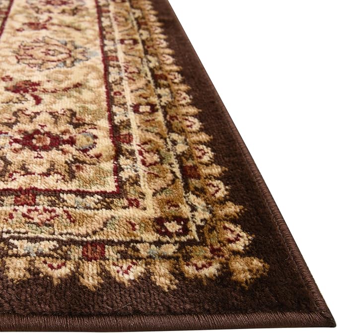 Rugs.com Aditi Collection Rug – 10 Ft Square Brown Low Rug Perfect for Living Rooms, Kitchens, Entryways