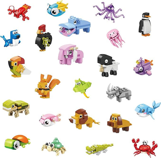 Party Favors - 24Pack Mini Building Blocks Toy for Goodie Bag,Bulk Toys Classroom Prizes,Party Bag,Pinata Stuffers,Back to School Birthday Students Gifts for Kids,Boy 6-8-12