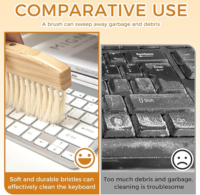 1 Set of mini Desktop Cleaning Broom and Dustpan Set, high-end Iron Sheet, Oak Wood, Sword Hemp Portable Desktop Cleaning Products, Suitable for Home Offices