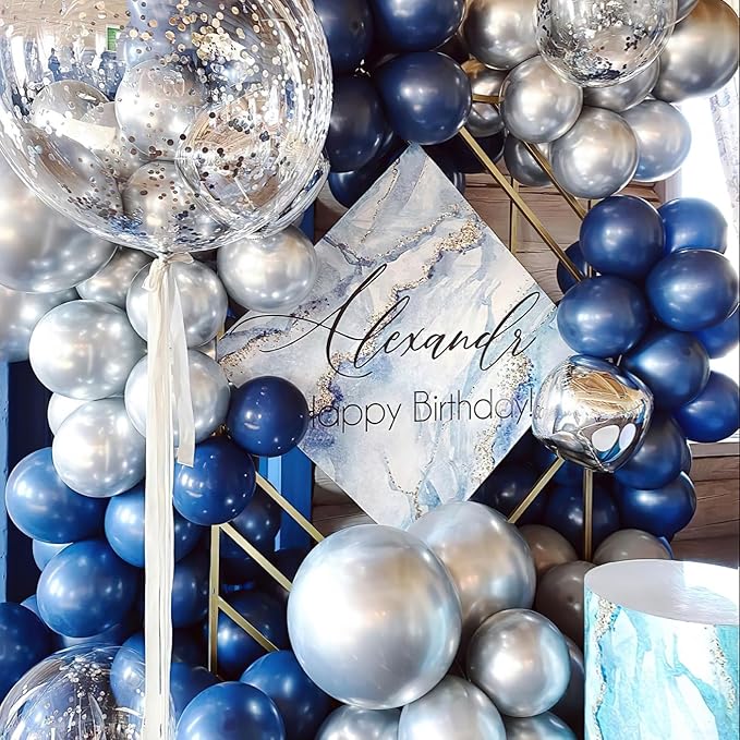 PartyWoo Navy Blue Balloons 50pcs 12 Inch Dark Blue Latex Helium Balloons for Graduation New Year Wedding Sports Theme Boy Baby Shower Men Birthday Bachelorette Party Decorations Blue-Z90