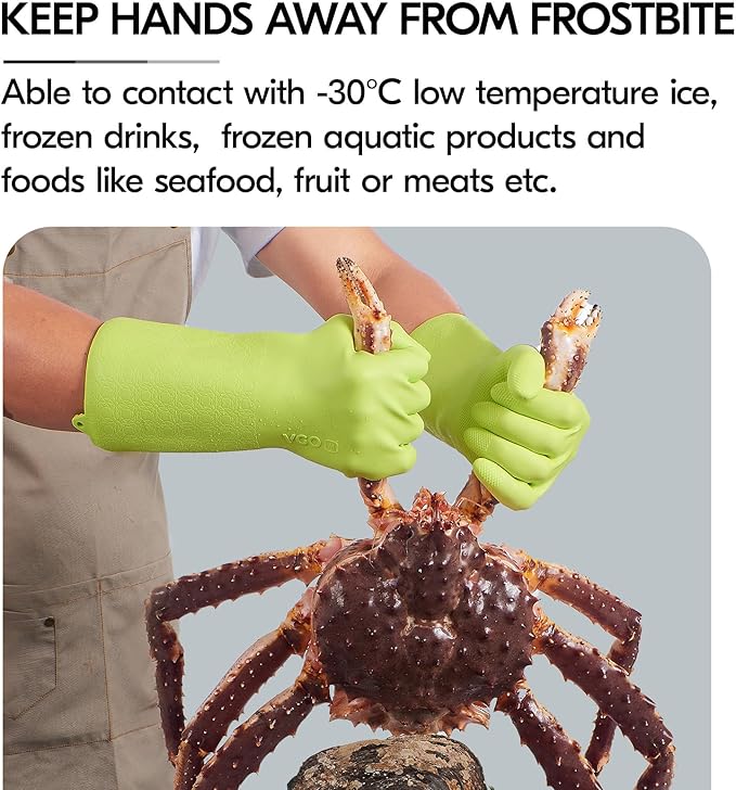 Vgo... 1 Pair Household Cleaning Gloves Infused with Rresh Rich Aromas, Lined Dishwashing Gloves,Long Sleeves Kitchen Gloves, Bathroom Cleaning, Gardening, Pet Care(Light Green,Size M,TP1117)