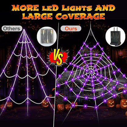 Giant Spider Webs Decoration Outdoor,Halloween Spider Web for Scary Halloween Yard Decorations,Halloween Decorations Outdoor