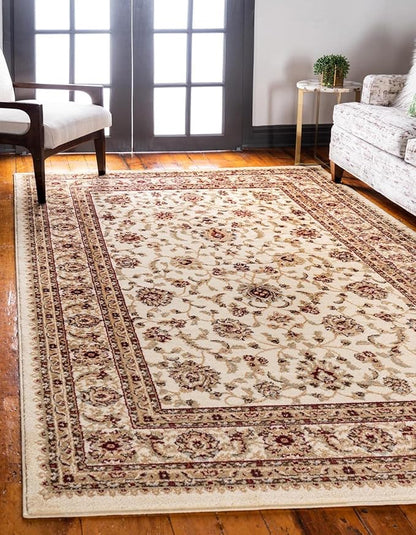 Rugs.com Aditi Collection Rug – 2' 2 x 3' Cream Low Rug Perfect for Living Rooms, Large Dining Rooms, Open Floorplans