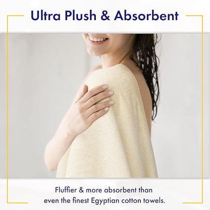 Ultra Soft & Plush Viscose from Bamboo Bath Towels - 700 GSM Luxury Bath Towels - 6 Piece Set - Super Absorbent & Quick Drying (Papyrus)