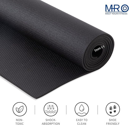 MRO Extra Large Exercise Mat For Home Gym, 8'x4.5'/7'x4.5'/6'x4.5'(7mm) Workout Mats for Gym Flooring, Non-Slip, Extra Thick Durable Cardio Mat, Ideal for Plyo, Weights, MMA, Jump Rope -Shoe Friendly