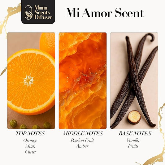 Mi Amor Scent Inspired by Baccarat NY Hotel 4 FlOz - 120 ml Essential Oils Aroma for Home Office Diffuser Luxury Fragance Refill Aromatherapy Natural Blend of Orange, Passion Fruit, Vanilla & Musk.