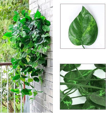 300 Pack 2200 Feet Fake Greenery Hanging Garland, Artificial Ivy Leaf Plants, Vine Leaves, Flowers Foliage for Bedroom Garden Wall Decor
