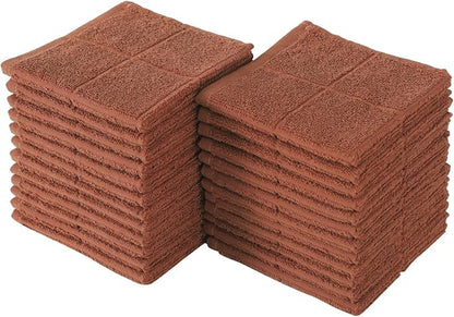 Glynniss Kitchen Dish Cloths Highly Absorbent Dish Rags 100% Cotton Wash Cloths for Washing Dishes (Rust, 24)