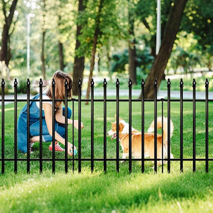ARIFARO Decorative Metal Garden Fence 24" high x 24" Wide 5 Pack, Animal Barrier for Dog Pet,Border Garden Fencing for Outdoor Patio Lawn Yard Flower Bed