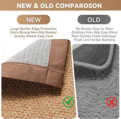 Washable Area Rug 6x9 Large Jute Like Rug for Living Room, Soft Non Slip Rugs Carpet for Dining Room Bedroom Cotton Boho Woven Braided Rugs Home Office Decor, Brown