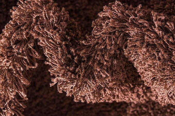 Unique Loom Solid Shag Collection Area Rug (3' 3" x 5' 3" Rectangle, Chocolate Brown)