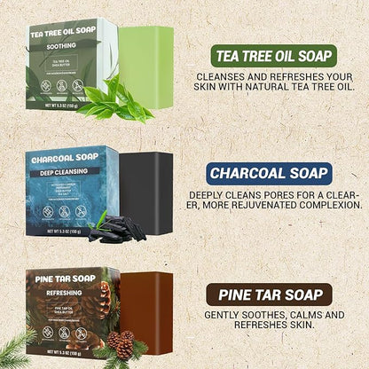 Rinse & Robust Mens Bar Soap Set 6Pcs Handmade Natural Soap Bar Gift for Men, Cleansing, Moisturizing & Exfoliating Soap for Body & Hands All Skin Types | 6 Scents | 5.3 oz of 6 Bars