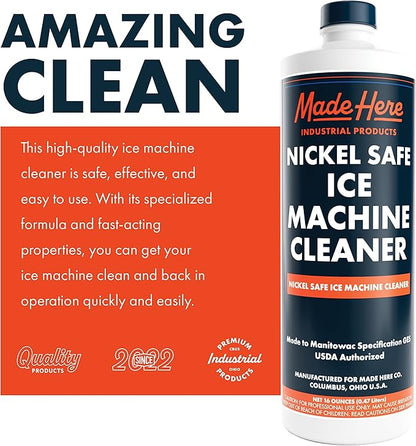 Ice Machine Cleaner - Nickel-Safe Descaler for Effective Cleaning - Ideal for Nickel Components - Ideal for Home or Commercial Use, 16 OZ, Pack of 1