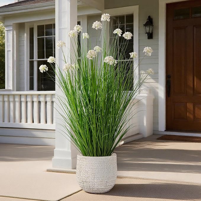 48in Lifelike Artificial Tall Grass Plant with 12 Lifelike Dandelion Flower and Non-Toxic,odorless Fake Tall Frass Plant Fake Plants for Indoor Decoration,Home Decor