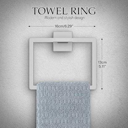 10-Pieces Brushed Nickel Bathroom Hardware Accessories Set,23.6 Inch Towel Bar Set,Stainless Steel Bathroom Hardware Set Towel Holder Set for Bathroom,Wall-Mounted Bathroom Accessories Kit