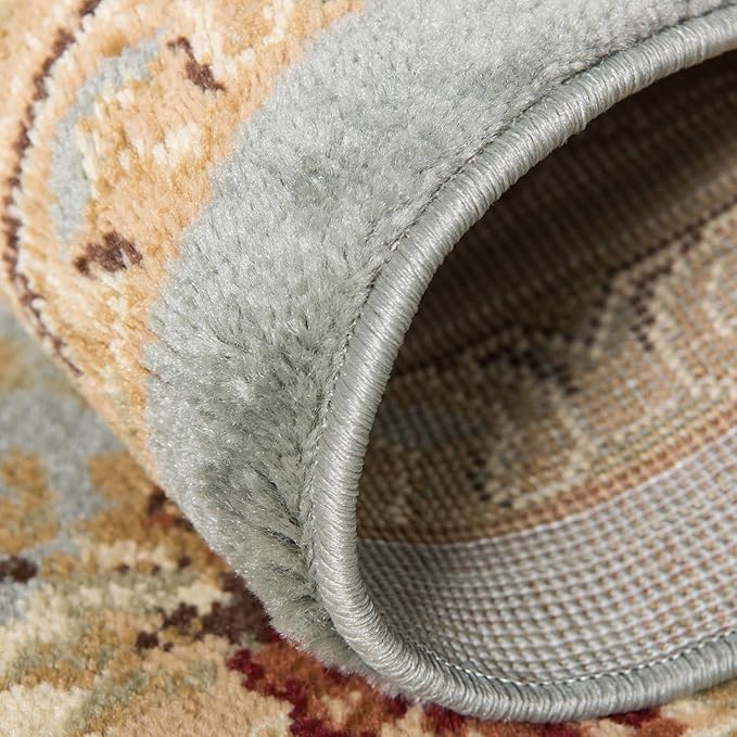 Rugs.com Chateau Collection Rug - 3 Ft Square Light Blue Medium Pile Rug