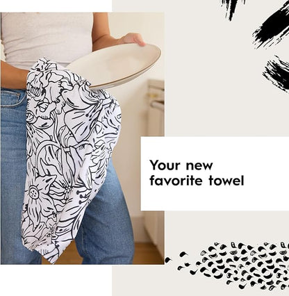 GEOMETRY Spring Kitchen Towels - Double Sided, Quick Dry Microfiber Cloth - Spring & Summer Dish Towels for Kitchen Drying - Premium Quick Dry Towel - Bubbling, 18" x 30" - 1-Pack