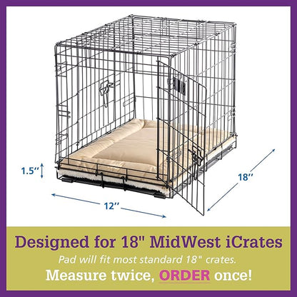 Pet Dreams Dog Crate Pad - Washable Kennel Mat, Crate Pads for Dog Cages, Non-Toxic, Flat Indoor Cat Bed, Fits iCrate 18, 24, 30, 36, 42, 48 Inches (Ivory, X Small, 18")