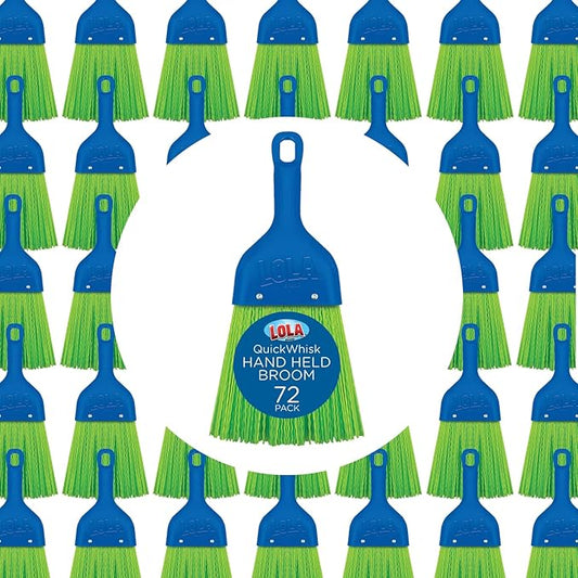LOLA Whisk Broom, Hand Brush, 72 Pack Durable Bristles, Whisks Away Dirt & Debris, Compact, Hang Hole for Easy Storage, Indoor/Outdoor