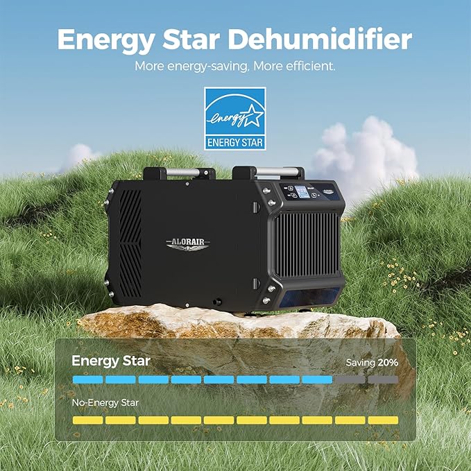 ALORAIR Crawlspace Dehumidifiers, 145 Pint Commercial Dehumidifier for Basements with Drain Hose, 1,800 Sq.Ft Auto Defrost Compact Portable Industry Crawl Spaces Dehumidifier