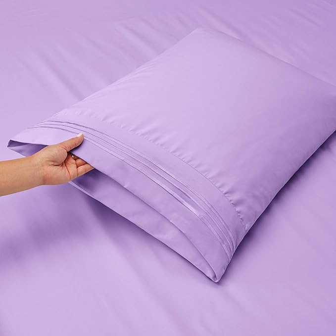 Nestl Full Sheet Set - Luxury 1800 Ultra-Soft Microfiber Full Bed Sheets - Double Brushed - Deep Pockets - Easy Fit - 4 Piece Set - Bedding Sheets & Pillowcases (Full, Lavender)