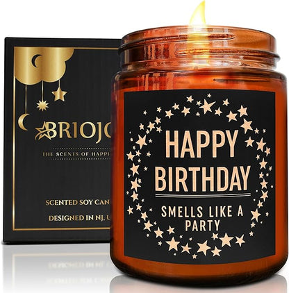 Funny Happy Birthday Gifts for Best Friend Women Men - Birthday Party Candle - Bday Presents for Mom Wife Sister Girlfriend Daughter Coworker - Relaxing Vanilla Ice Cream Soy Candle for Her