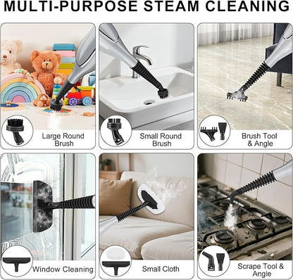 Steam Mop, 11-in-1 Powerful Handheld Steam Cleaner with 11.8 OZ Removable Tank, Detachable Steam Mops for Floor Cleaning with 23FT Power Cord, MultiPurpose Steamer for Hardwood Tile Carpets Furniture