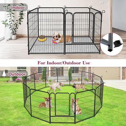 Dog Playpen Fence for Yard, 32inch 40 Panels Anti-Rust Pet Playpen Exercise Pen with Lock, Portable Pet Fence for Yard RV Camping